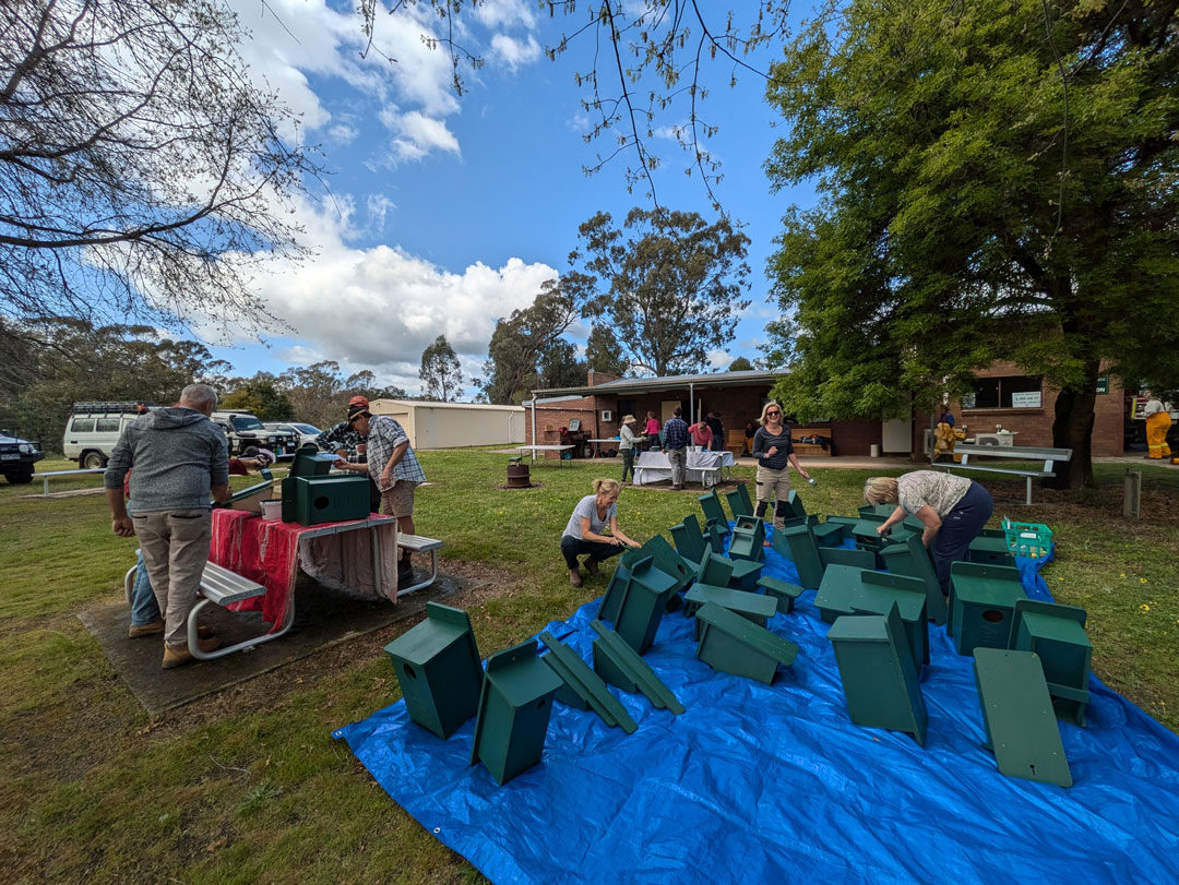 Group of people gathering for the Nestbox build day 2024